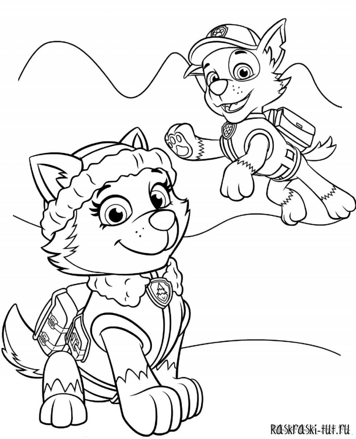 Colorful Everest Paw Patrol Coloring Page