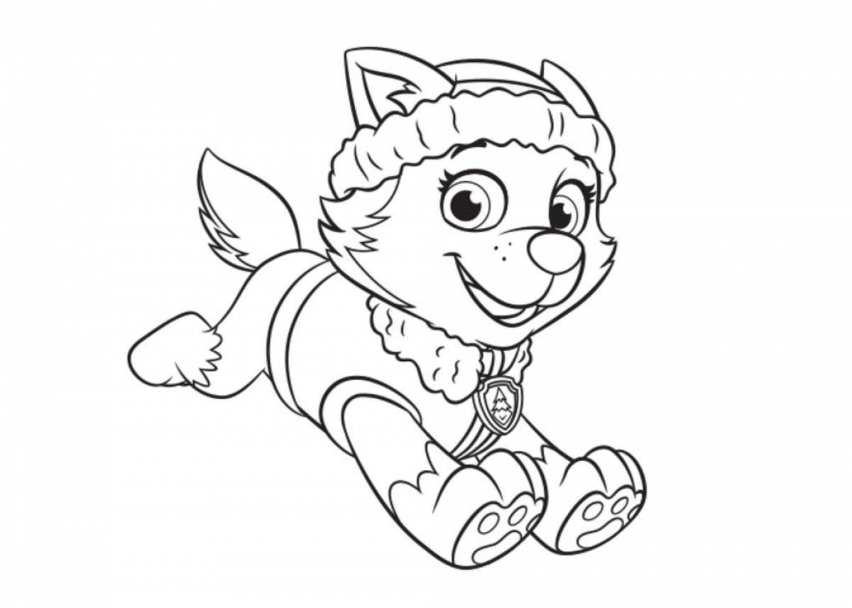 Paw Patrol Happy Everest Coloring Page
