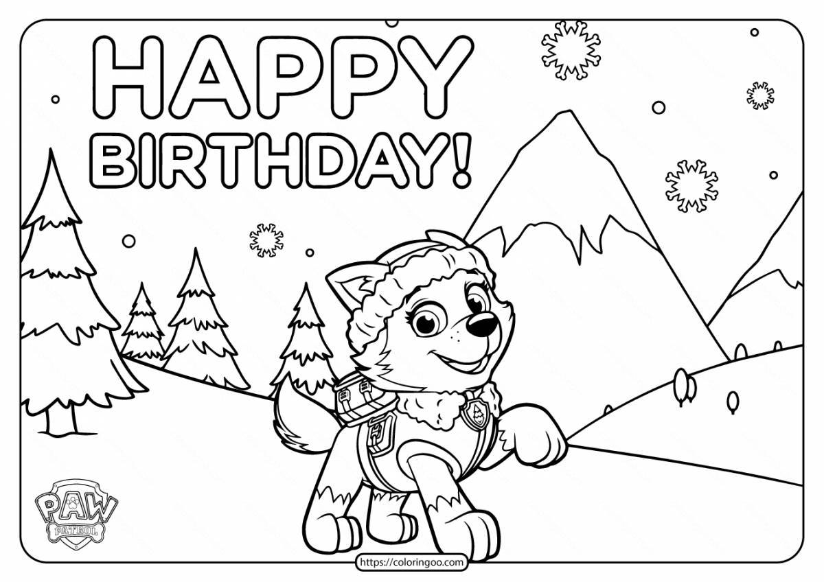 A playful everest paw patrol coloring page
