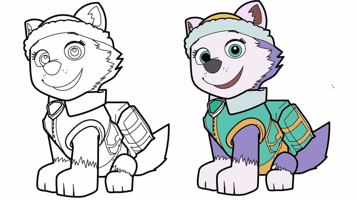 Cute everest paw patrol coloring page