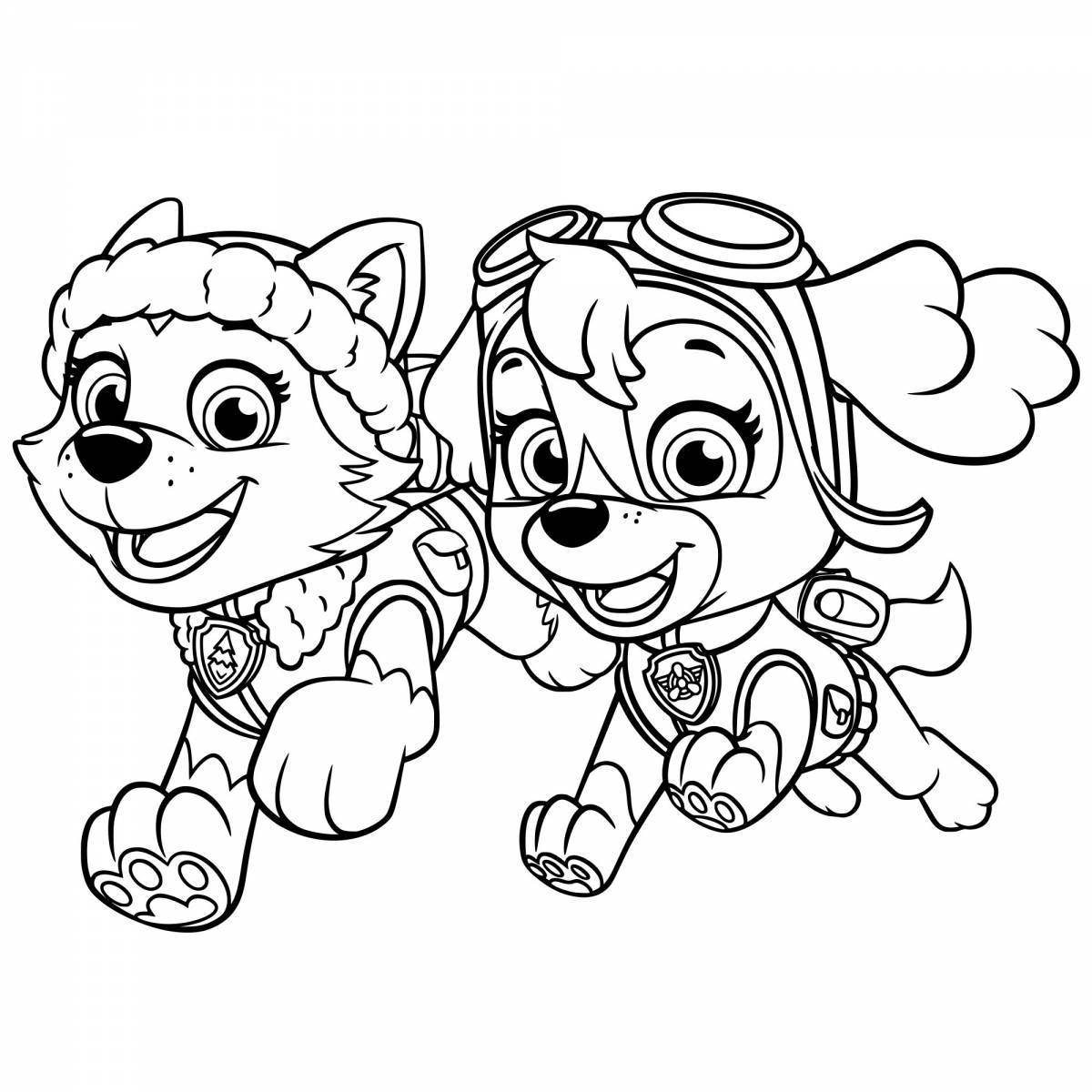 Adorable Everest Paw Patrol coloring page
