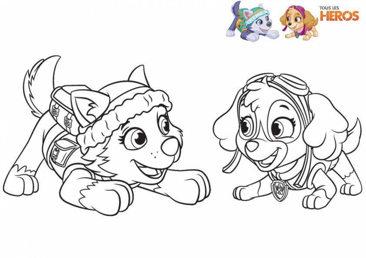 Gorgeous Everest Paw Patrol coloring page