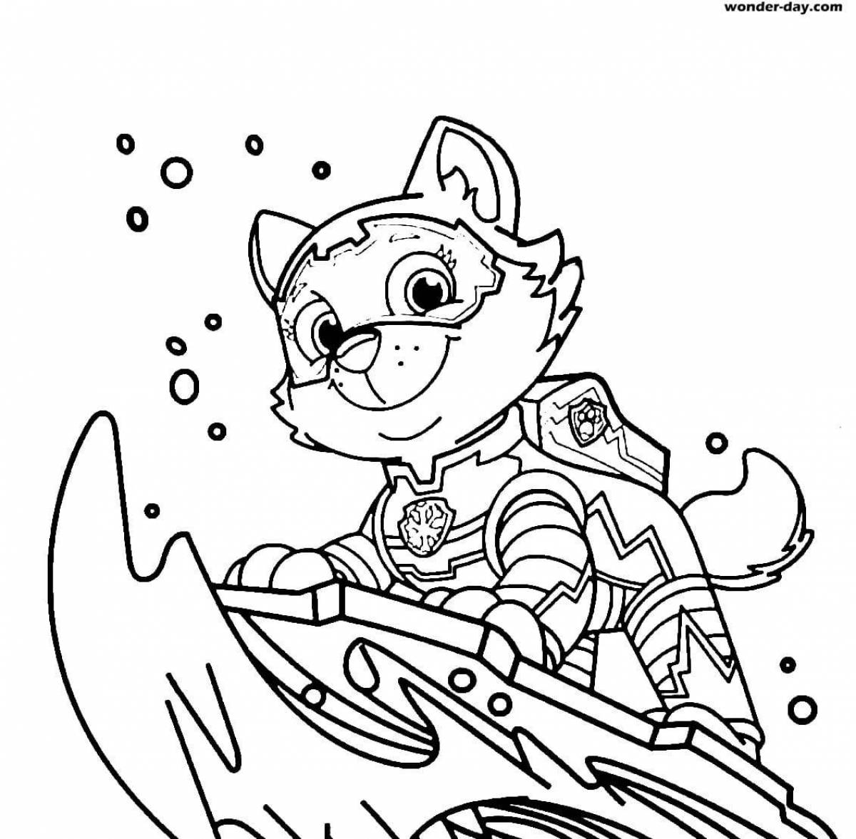 Coloring page wonderful paw patrol on everest