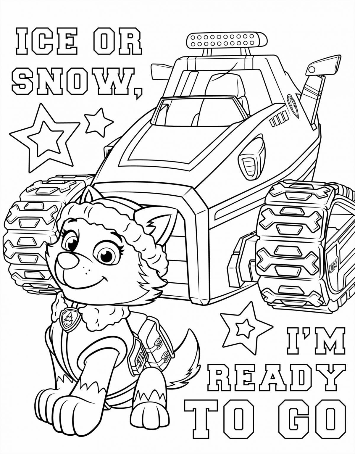 Jovial everest paw patrol coloring page