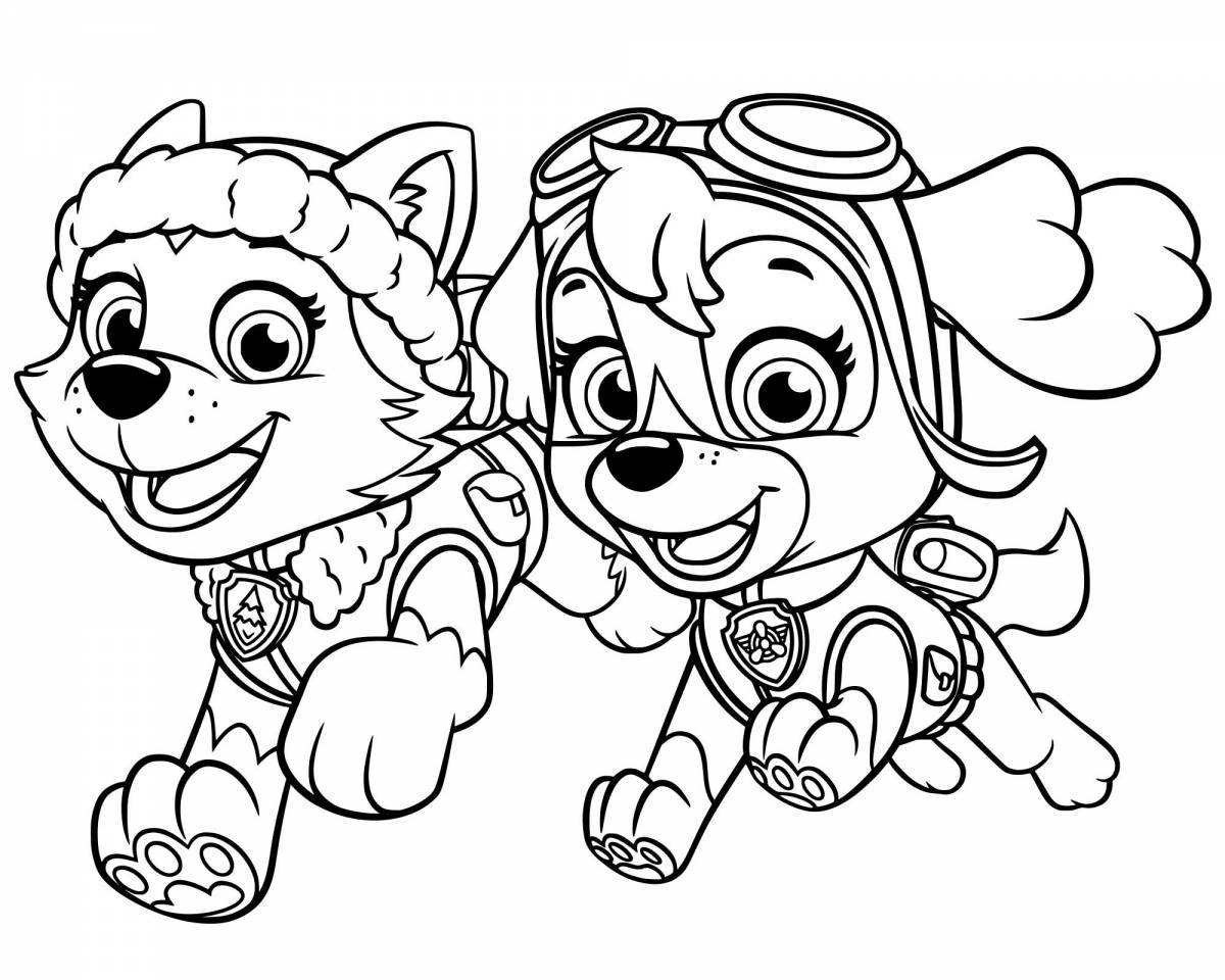 Alive Everest Paw Patrol coloring page