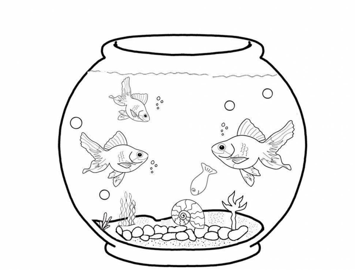Радостный аквариум с рыбками