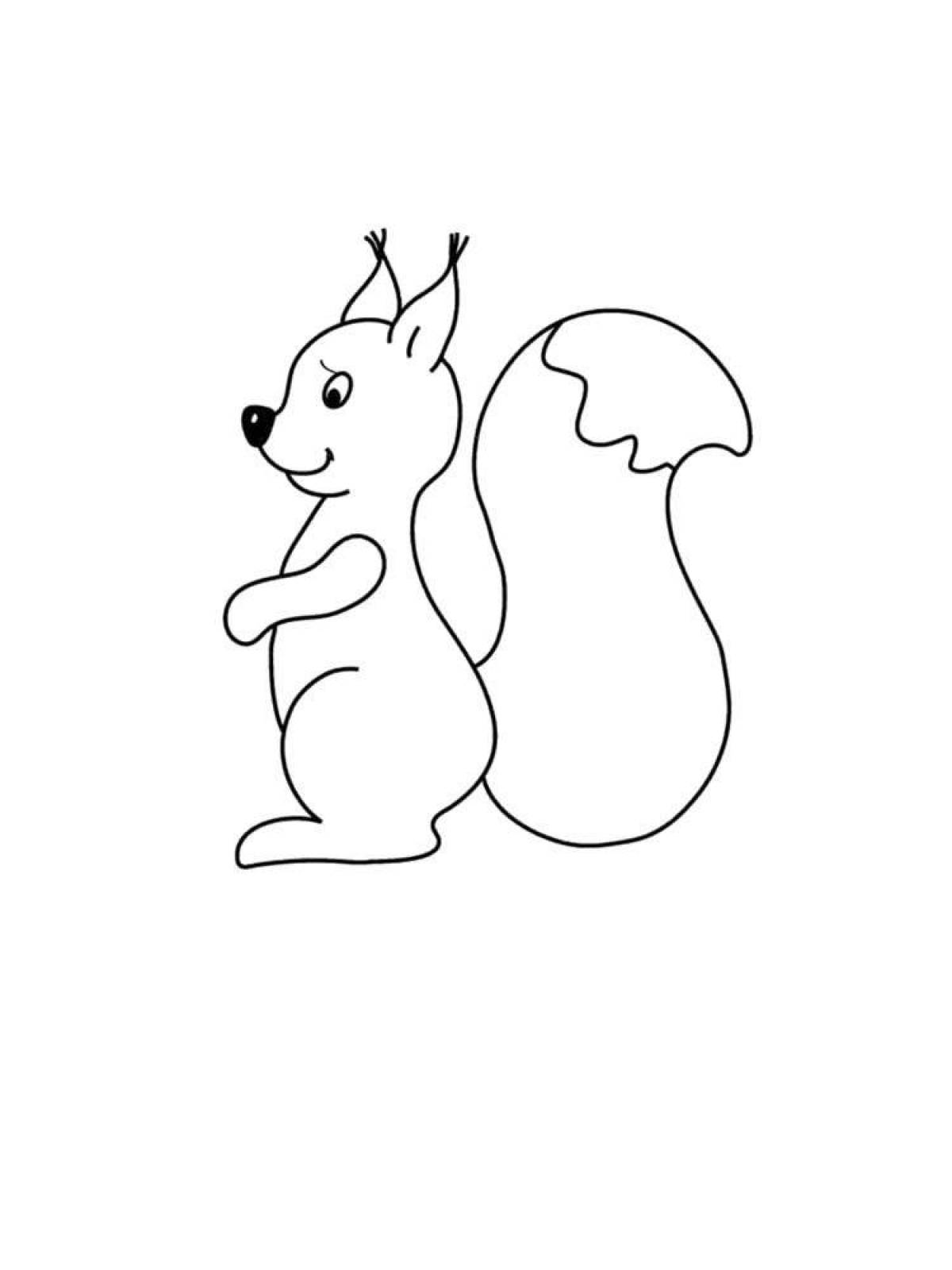 Fun squirrel coloring for kids