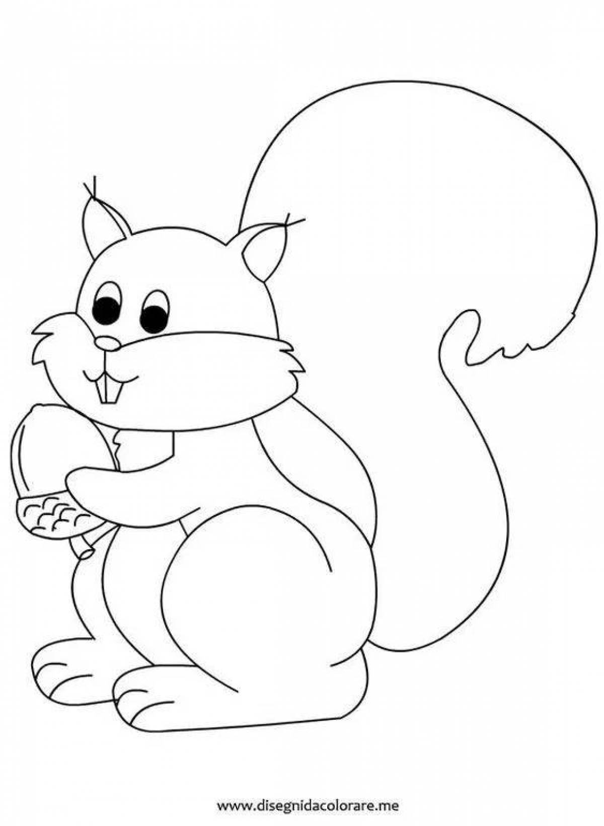 Fantastic squirrel coloring book for kids