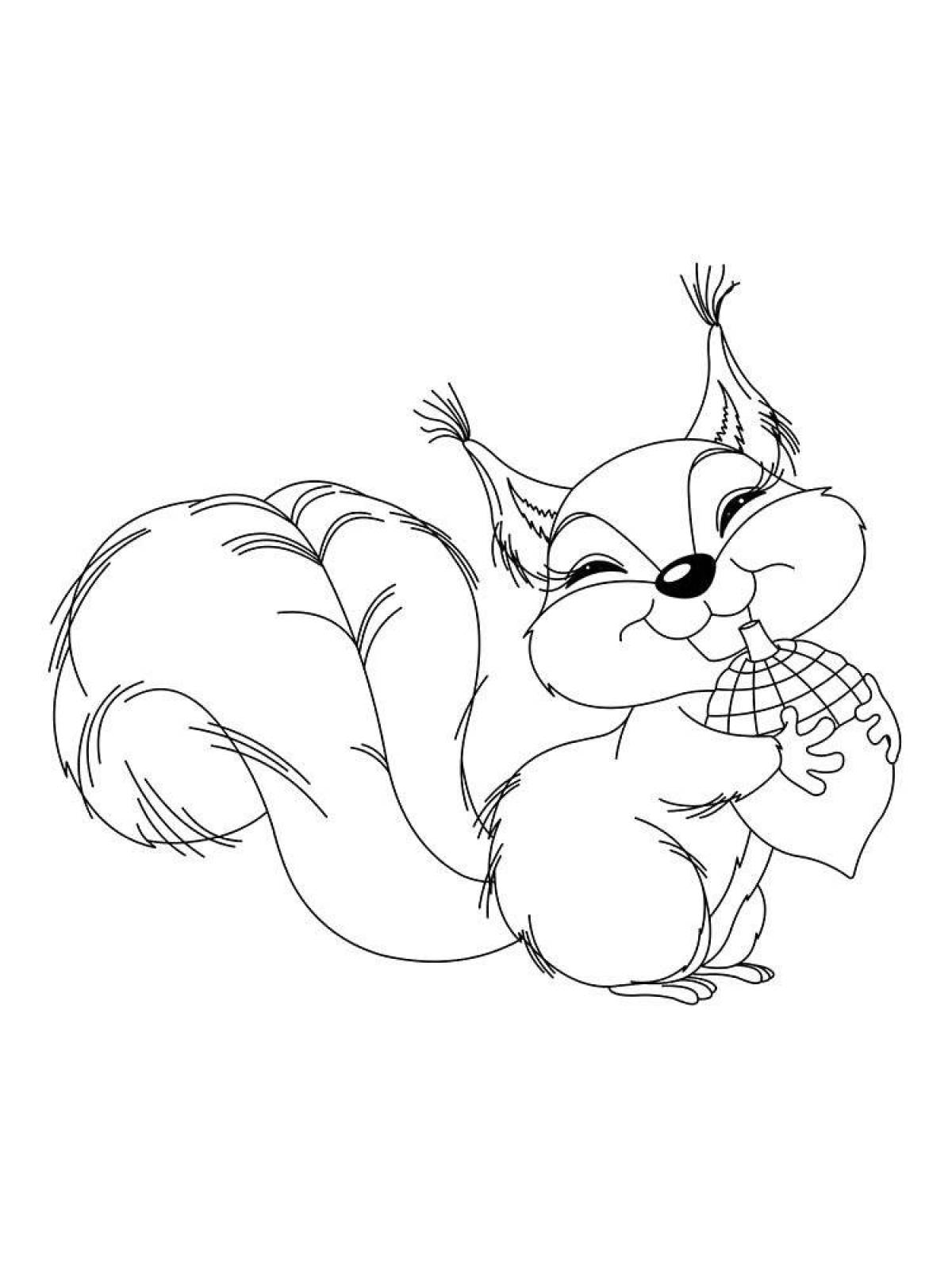 Magic squirrel coloring book for kids