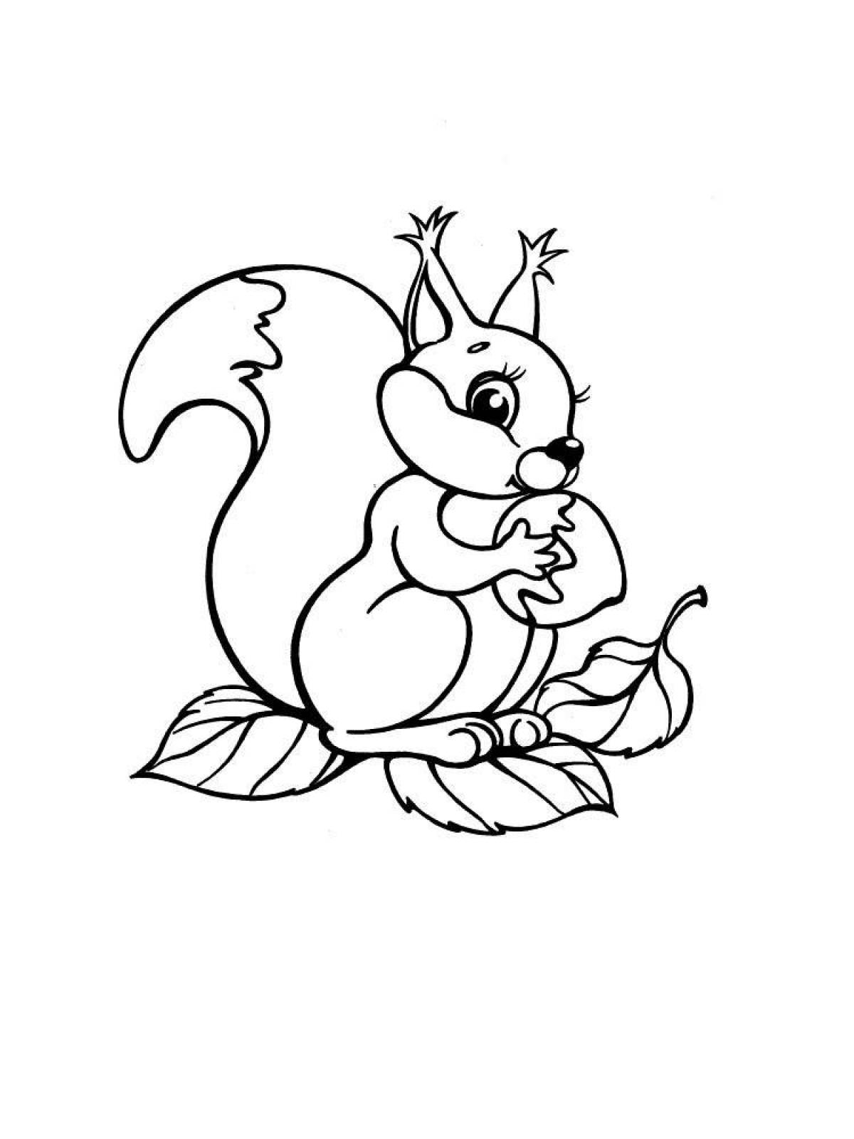 Silly squirrel coloring book for kids