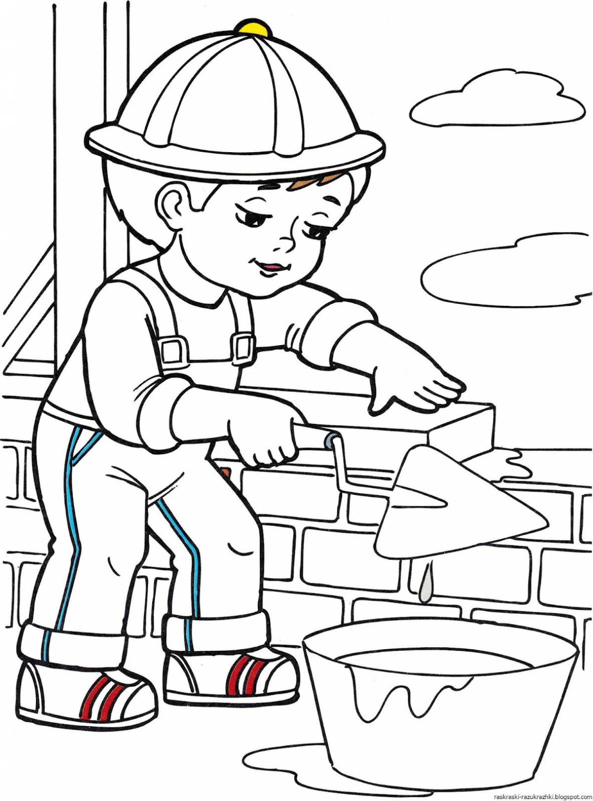 Fun job coloring pages for 3-4 year olds