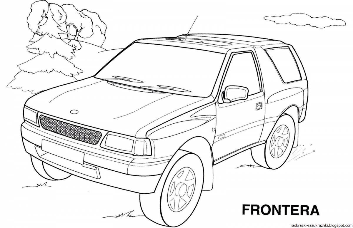 Coloring pages adorable cars for kids 5-6 years old