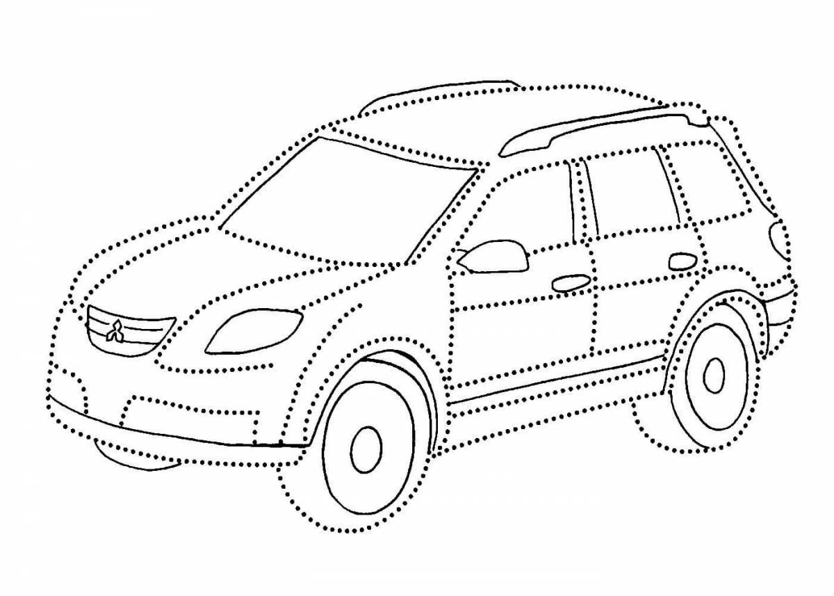 Coloring for colorful cars for children 5-6 years old