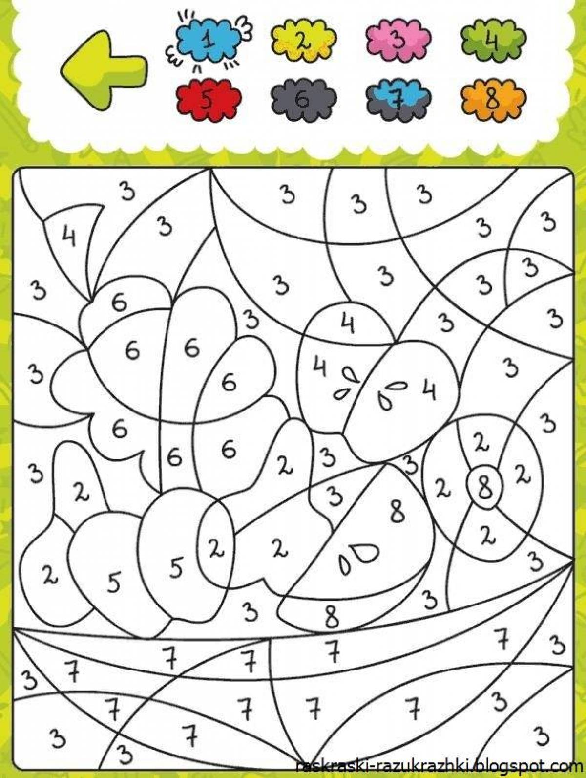 A fun coloring book with tasks for kids 6-7 years old