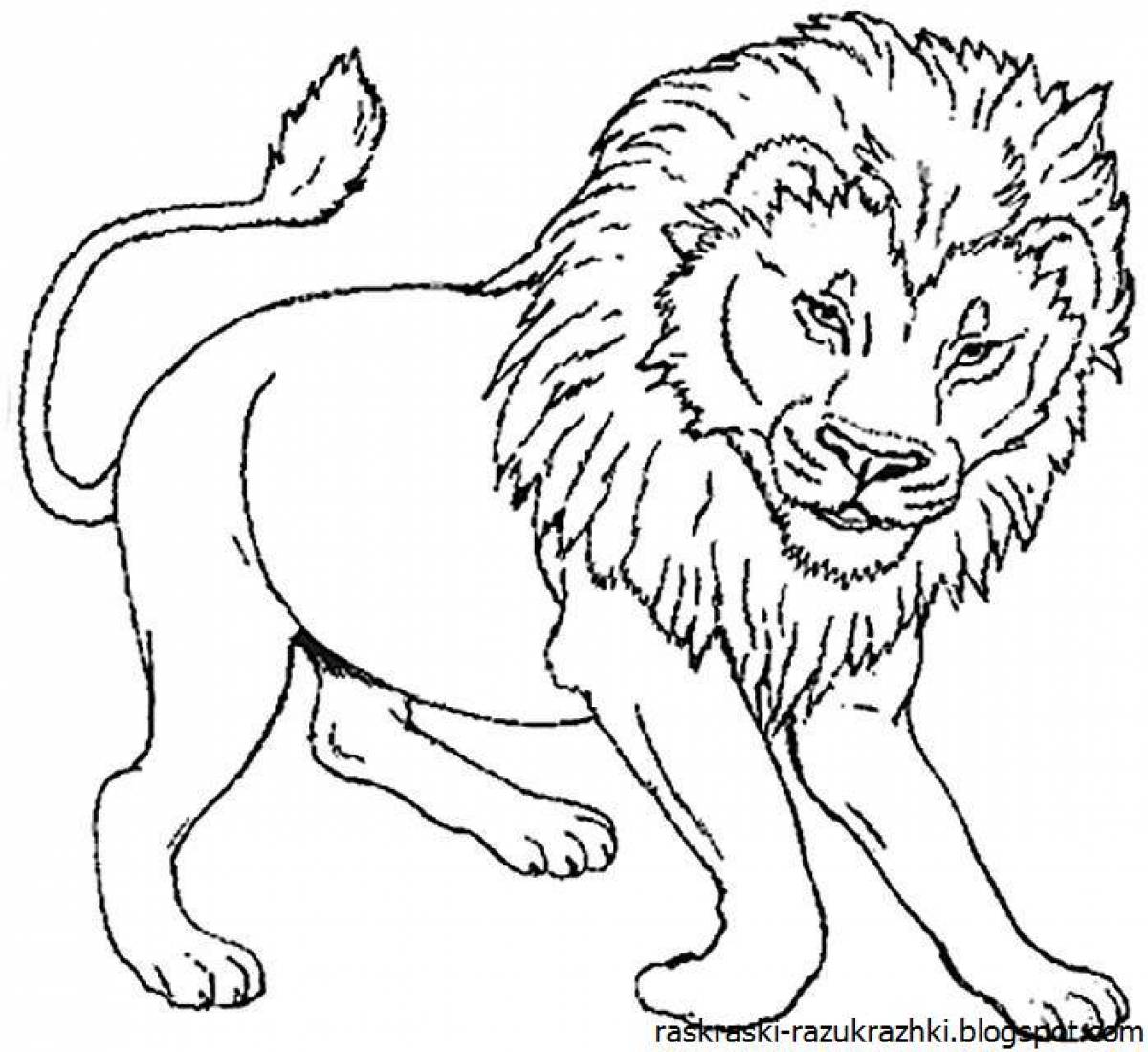 Grand lion coloring page