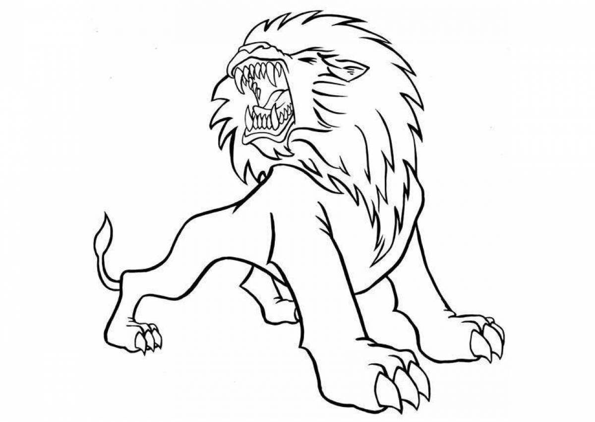 Decent lion coloring page