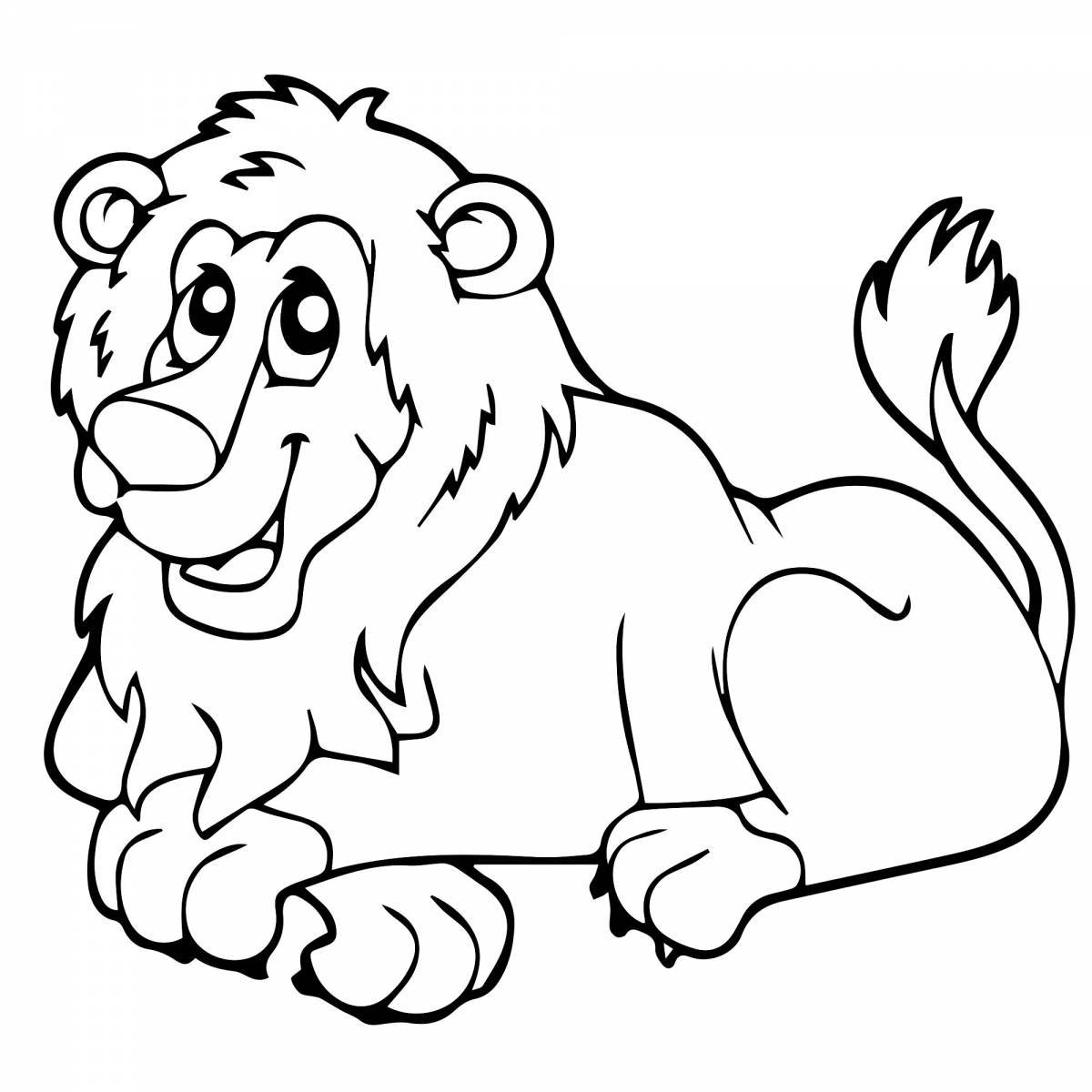 A striking lion coloring page