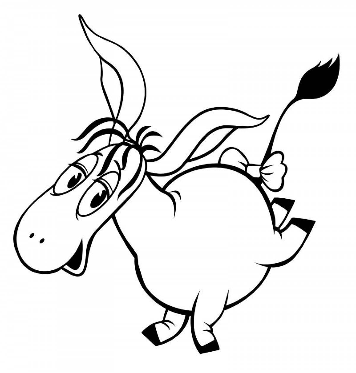 Charming donkey coloring book