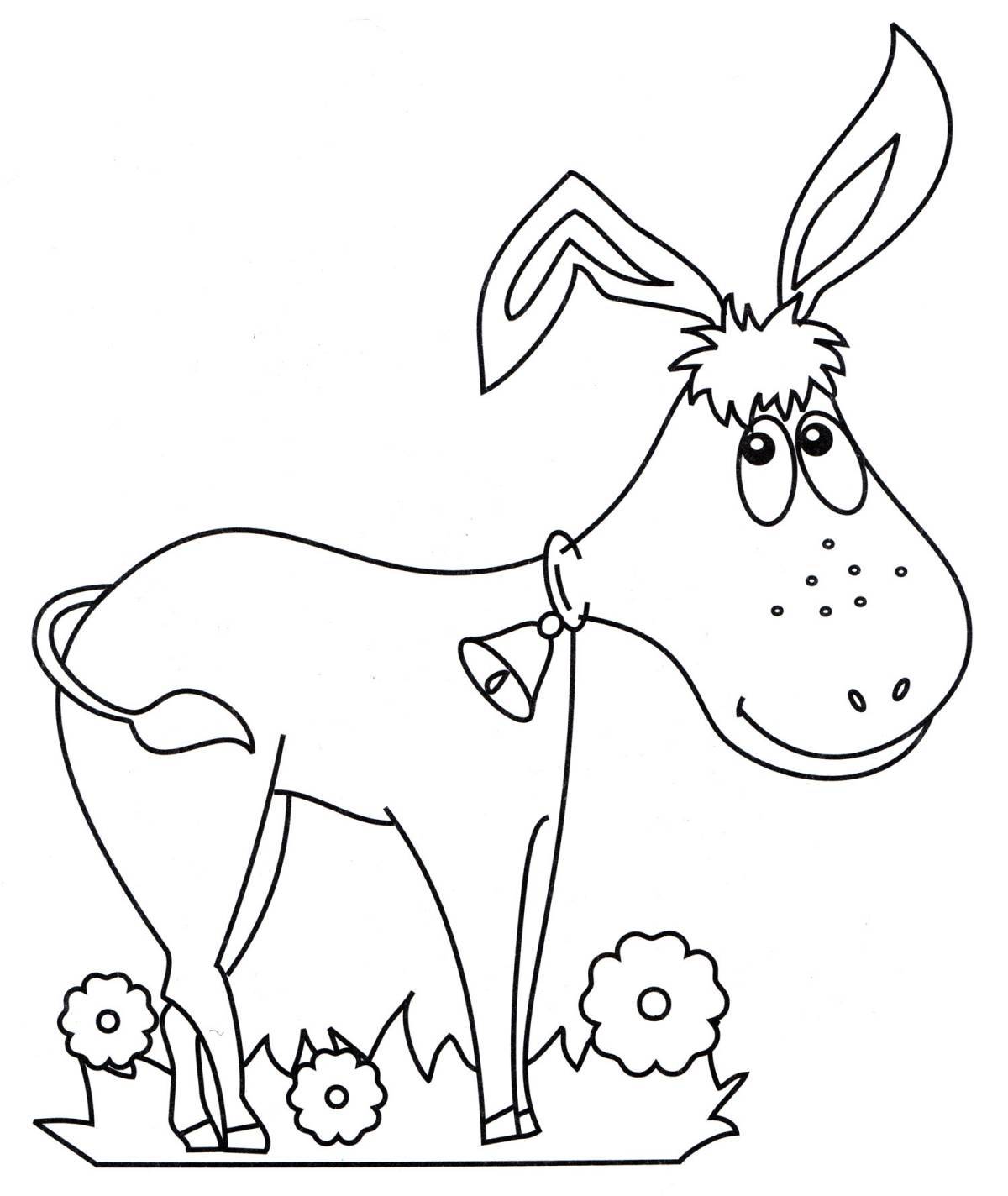 Smiling donkey coloring book