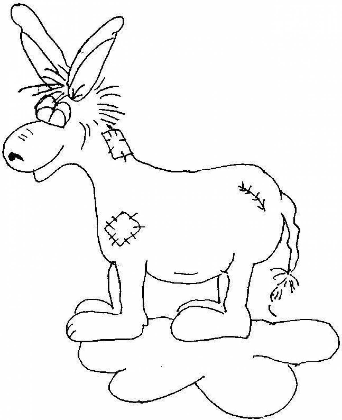 Fun coloring donkey