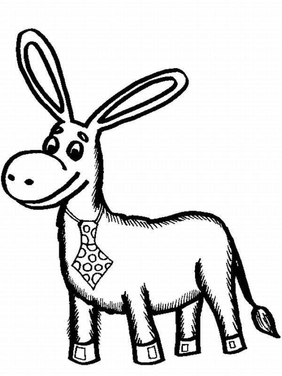Rampant donkey coloring page