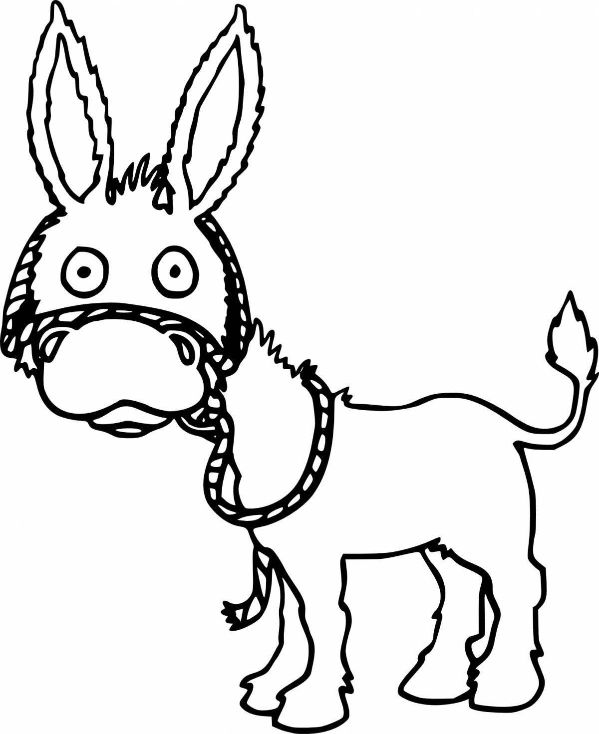 Witty donkey coloring