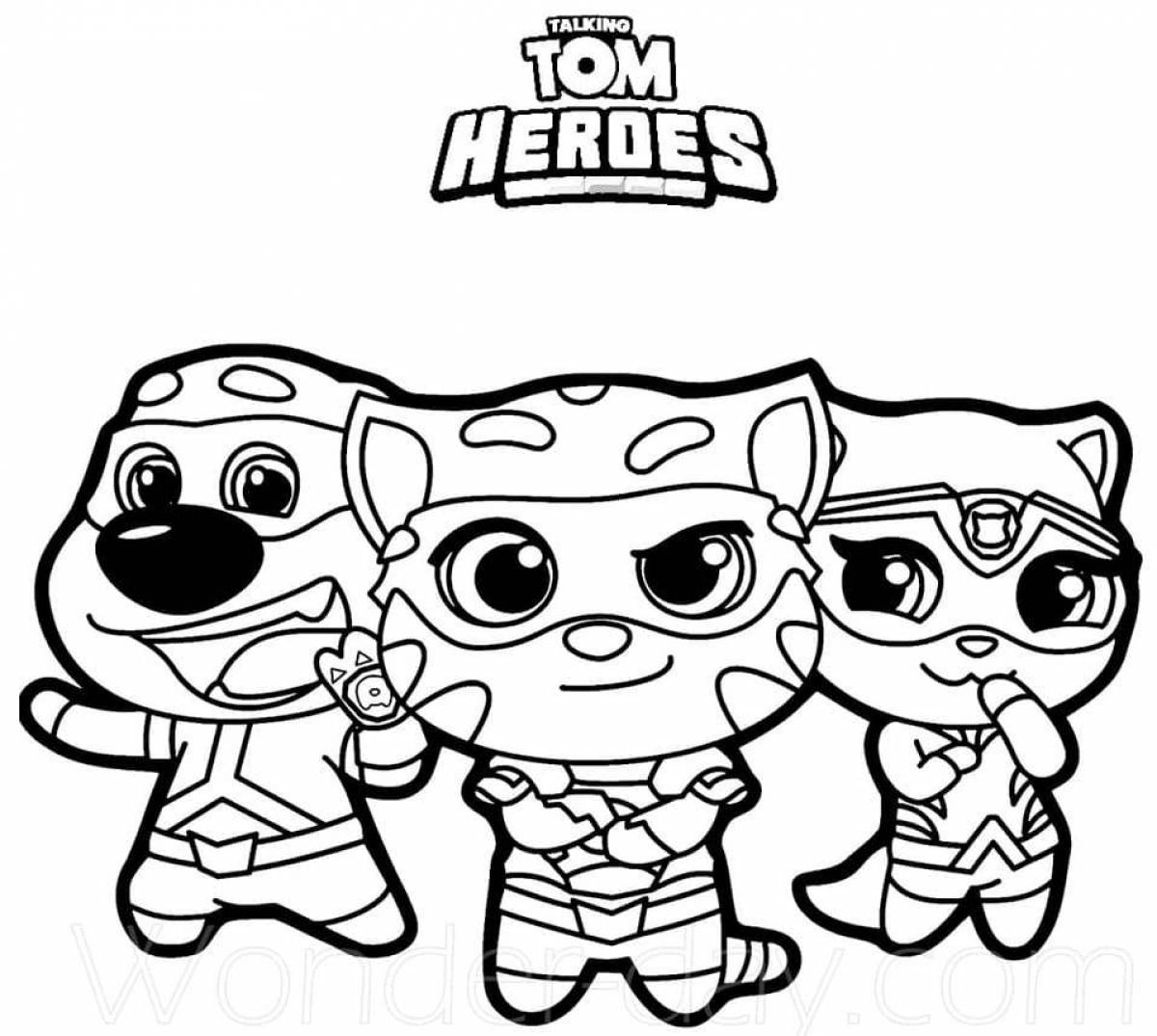 Glittering tom hero coloring page