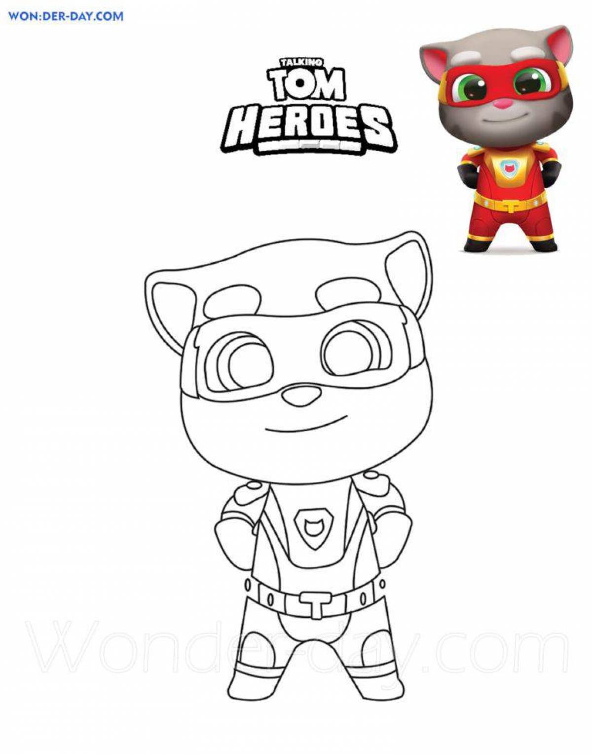 Brilliant tom hero coloring book