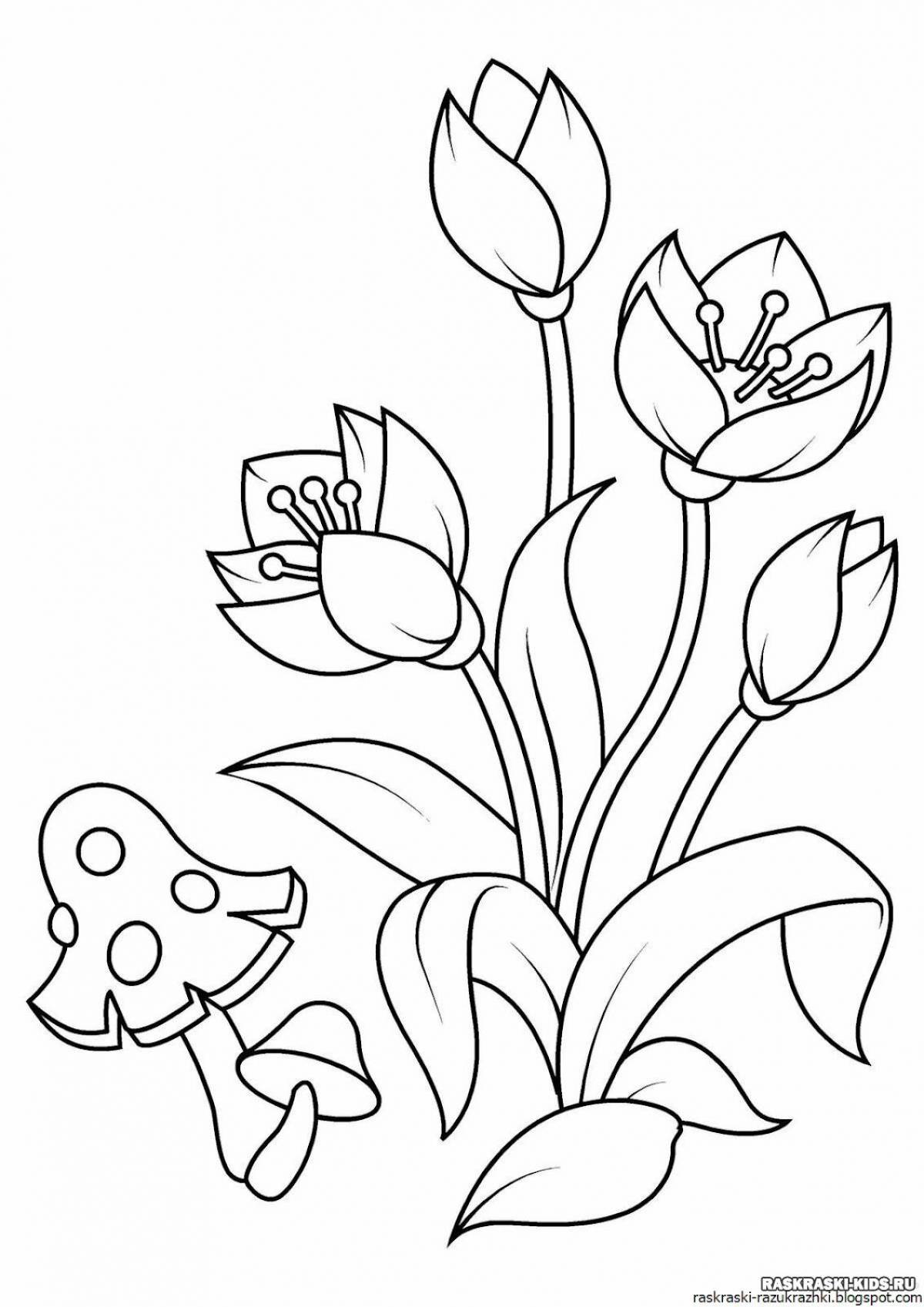 Shining flowers coloring book