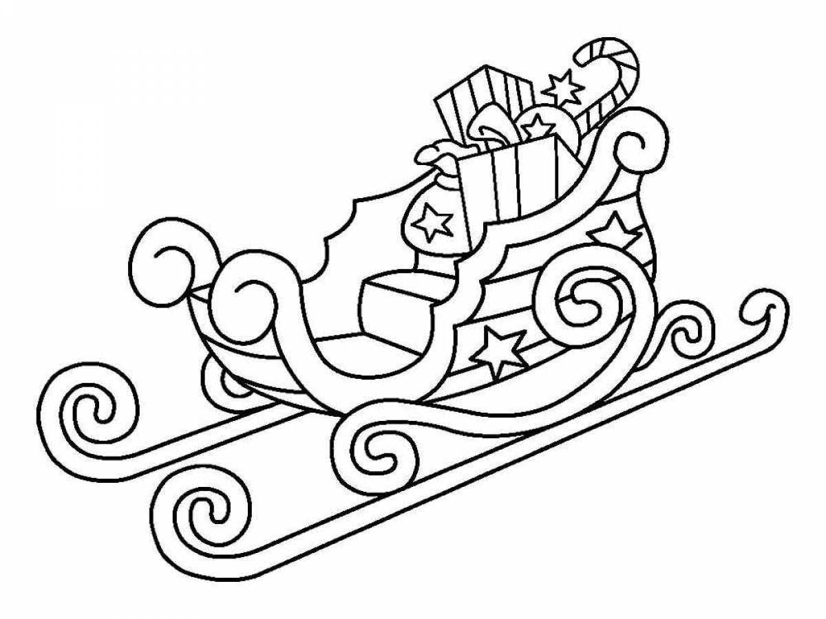 Luminous sleigh coloring for kids