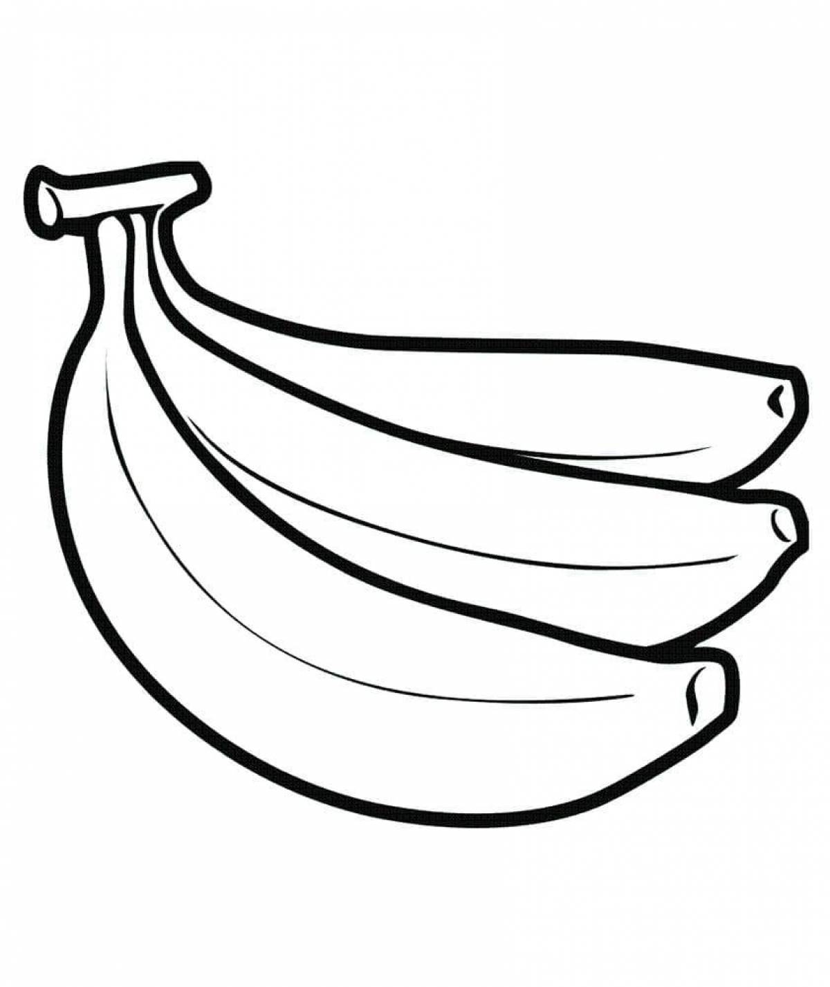 Colorful banana coloring book for kids