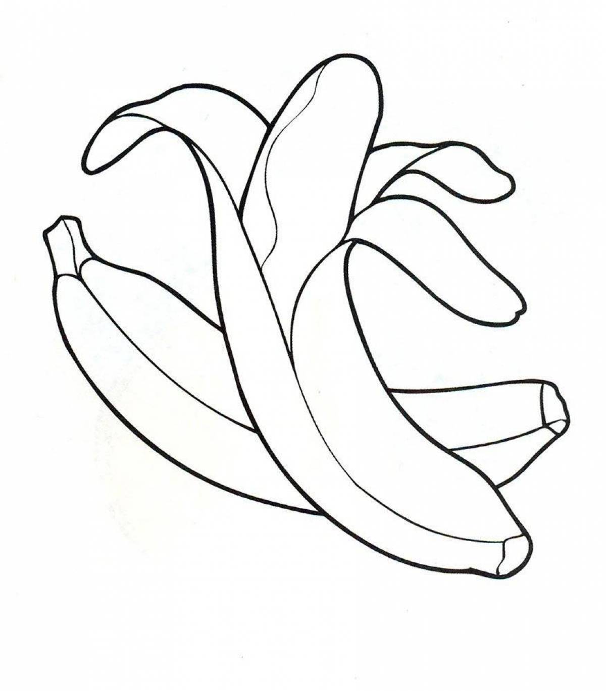 Веселая раскраска бананов для детей