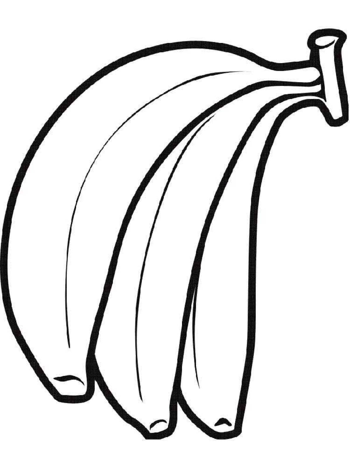 Color explosion banana coloring pages for kids