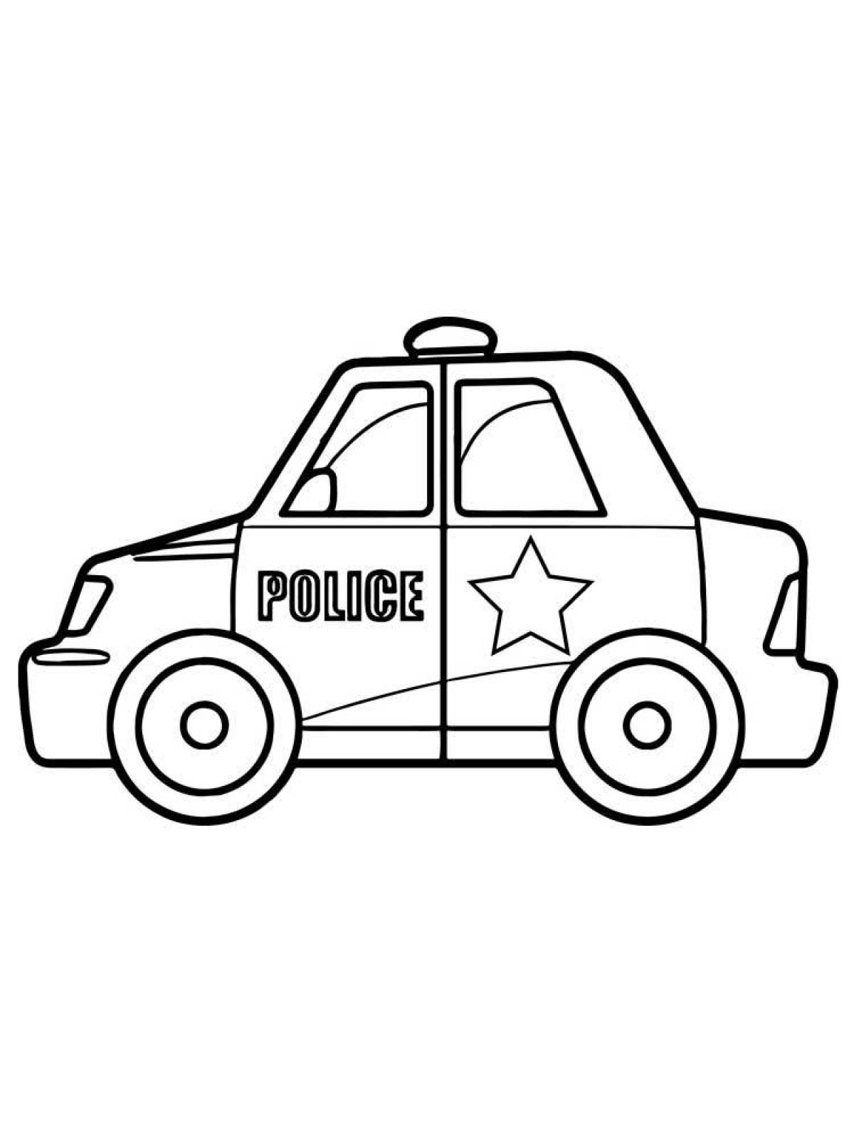Wonderful police car coloring book for preschool children