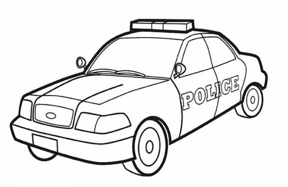 Pre-ks police car fun coloring