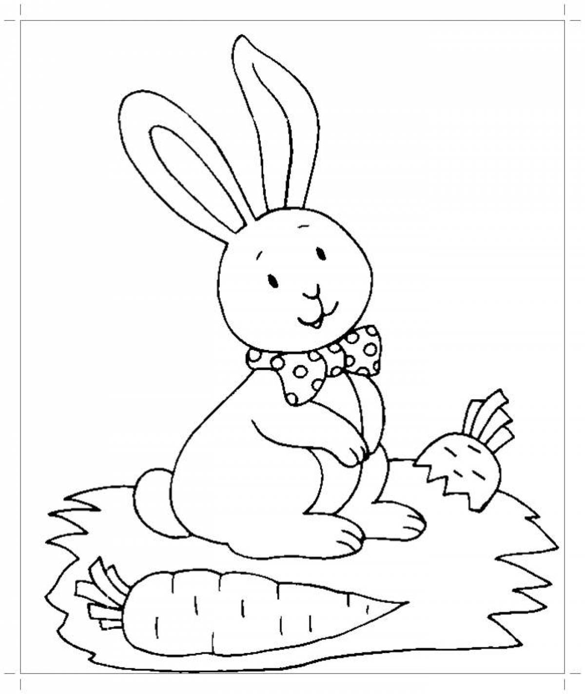 Кролик раскраска для малышей