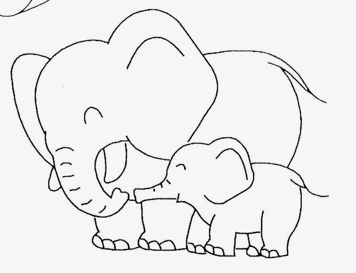 Славная раскраска слонёнок