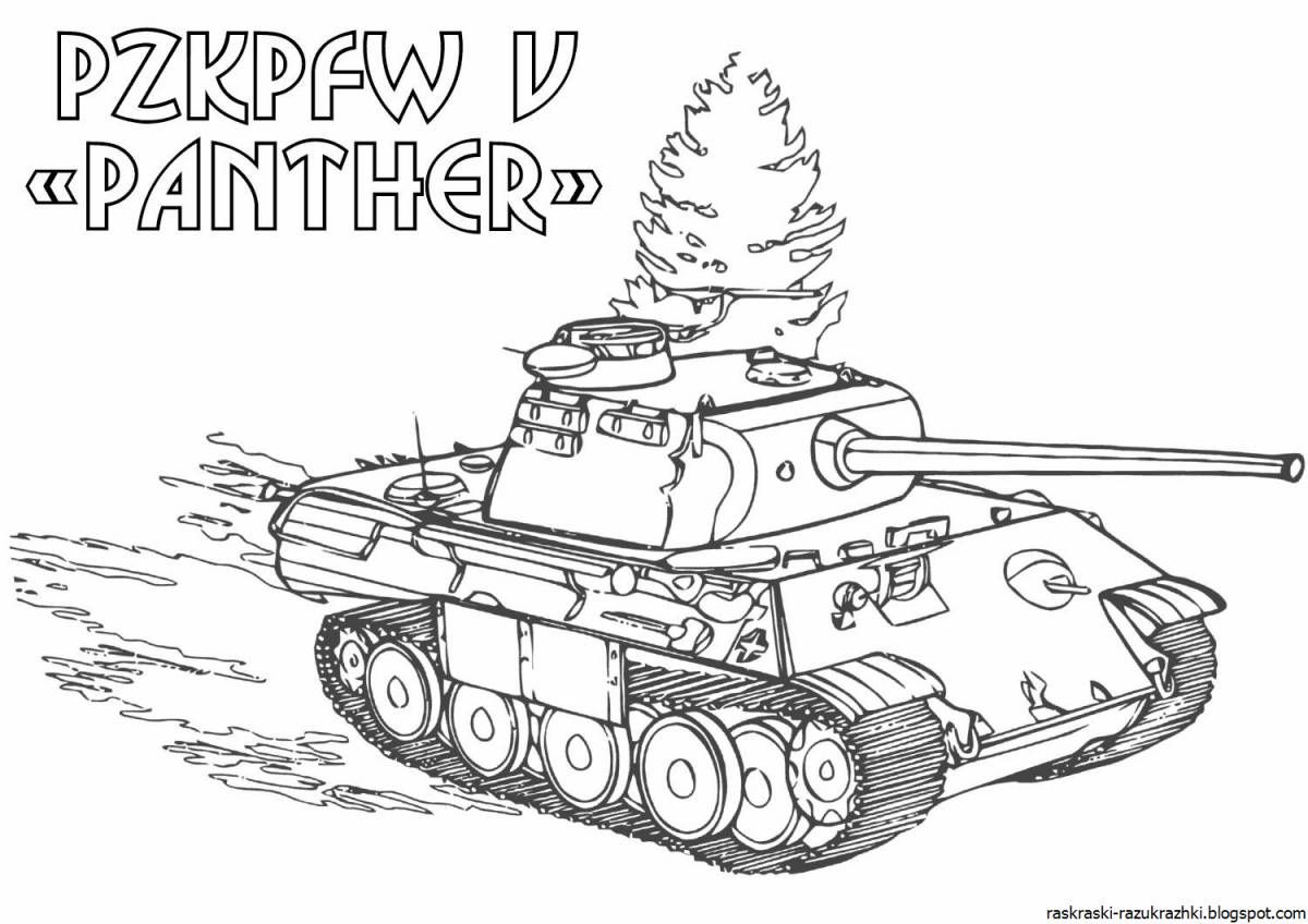 T34 shiny tank coloring page