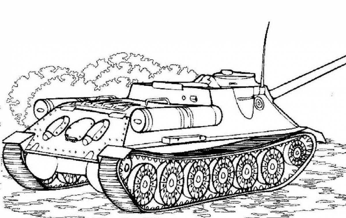 Раскраска тщательно продуманный танк t34