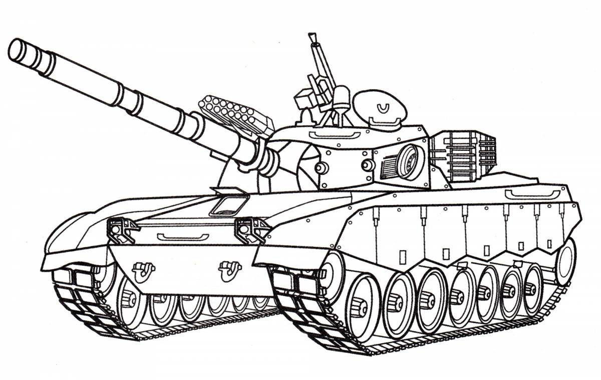 Раскраска яркий танк т34