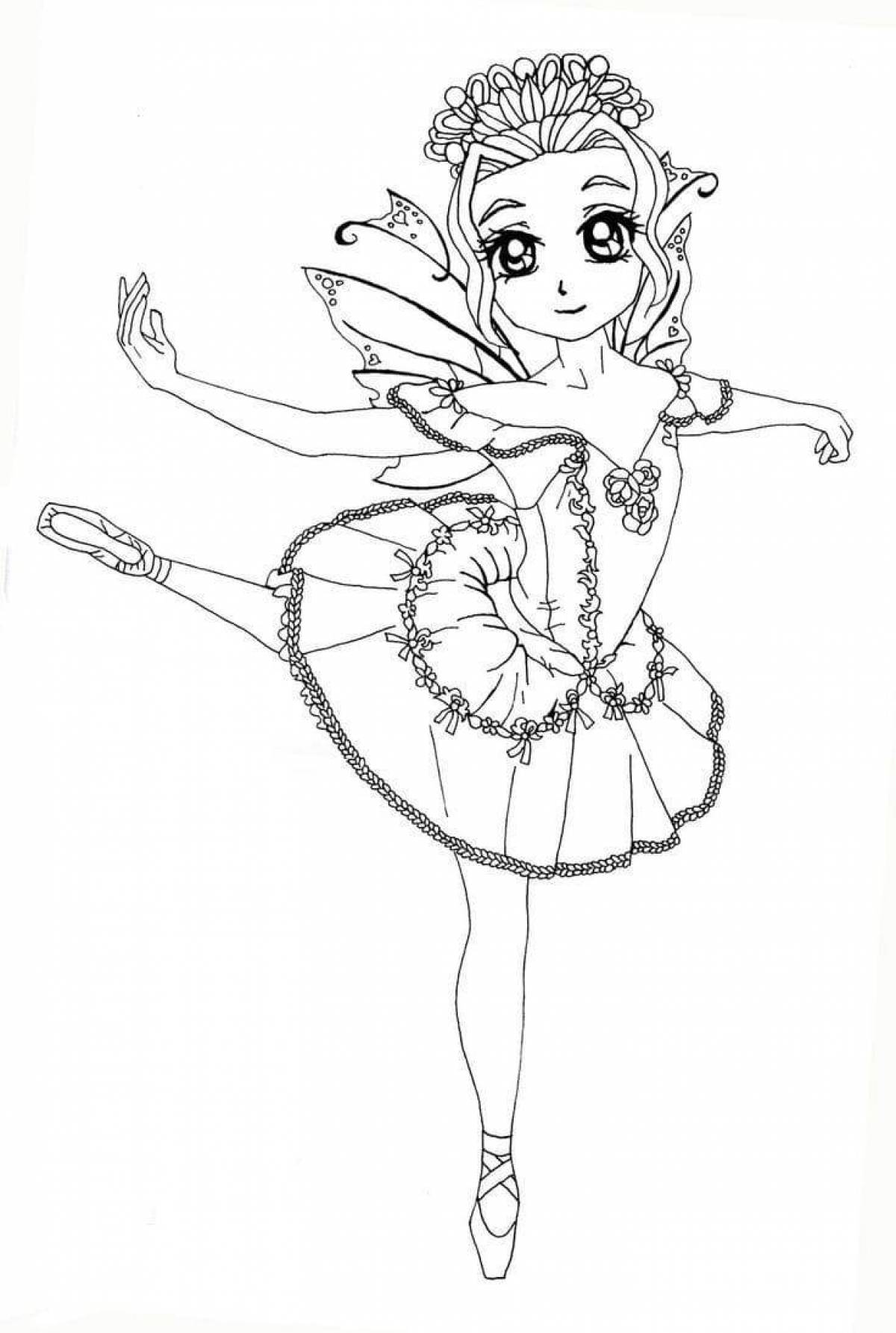Joyful ballerina coloring pages for kids