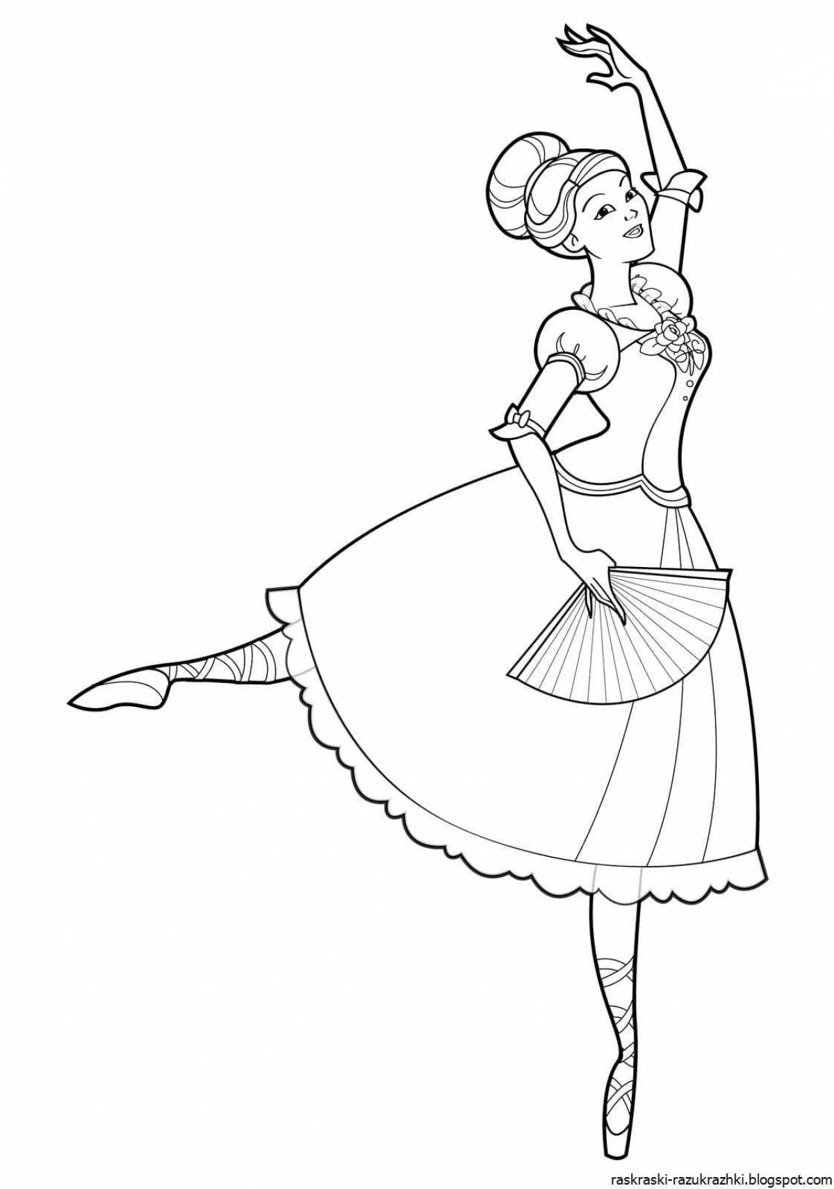 Exquisite ballerina coloring pages for kids