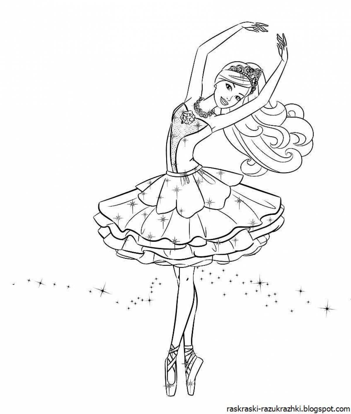Bright ballerina coloring pages for kids