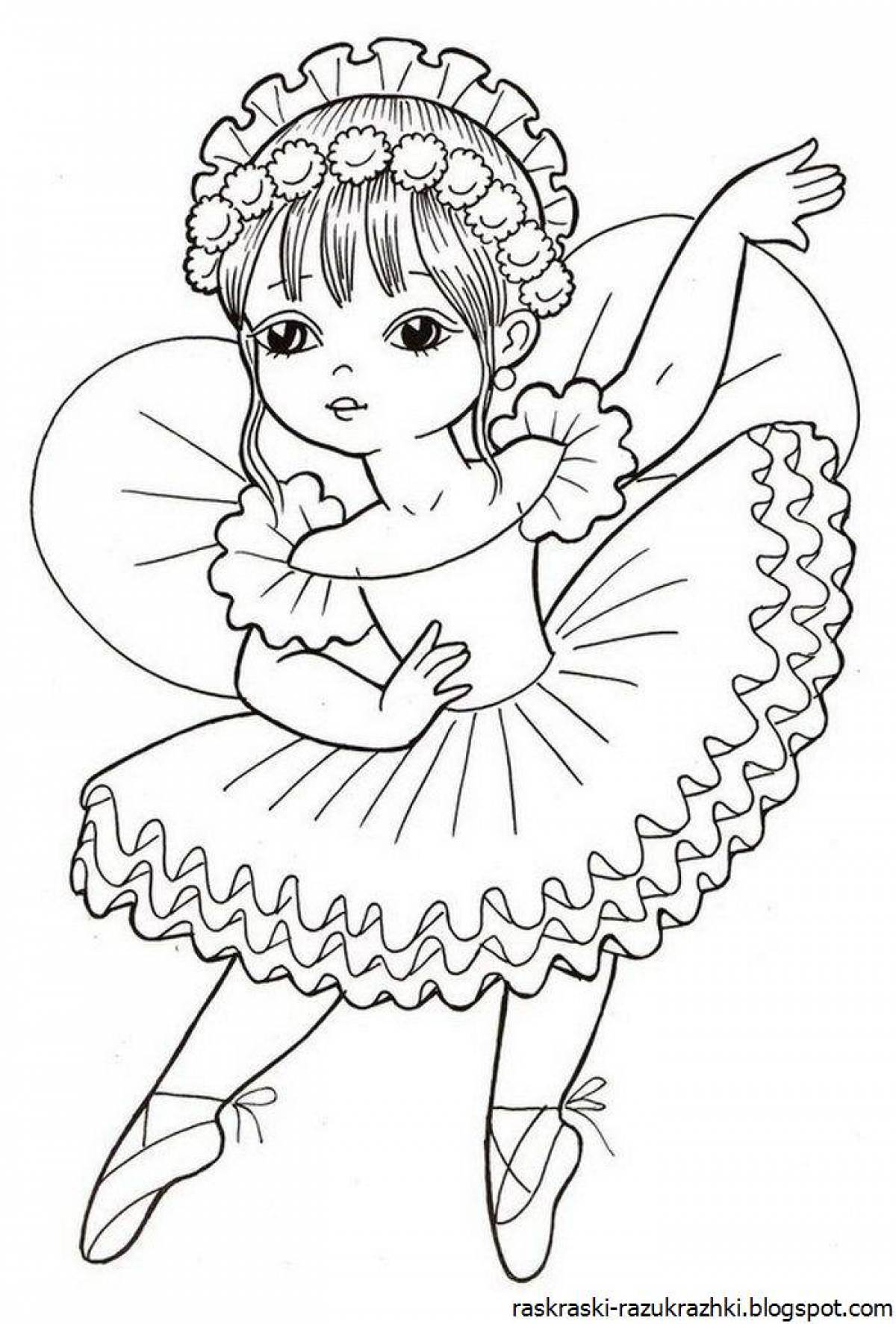 Playful ballerina coloring pages for kids