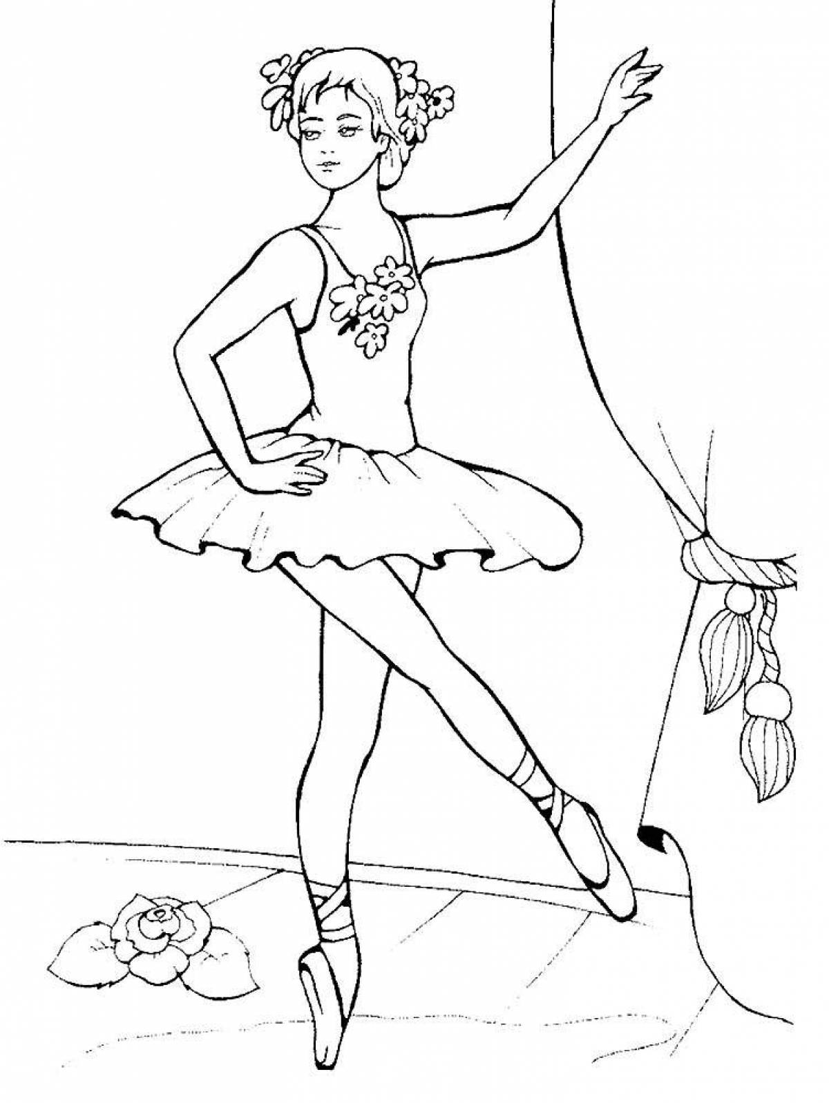 Fancy ballerina coloring pages for kids