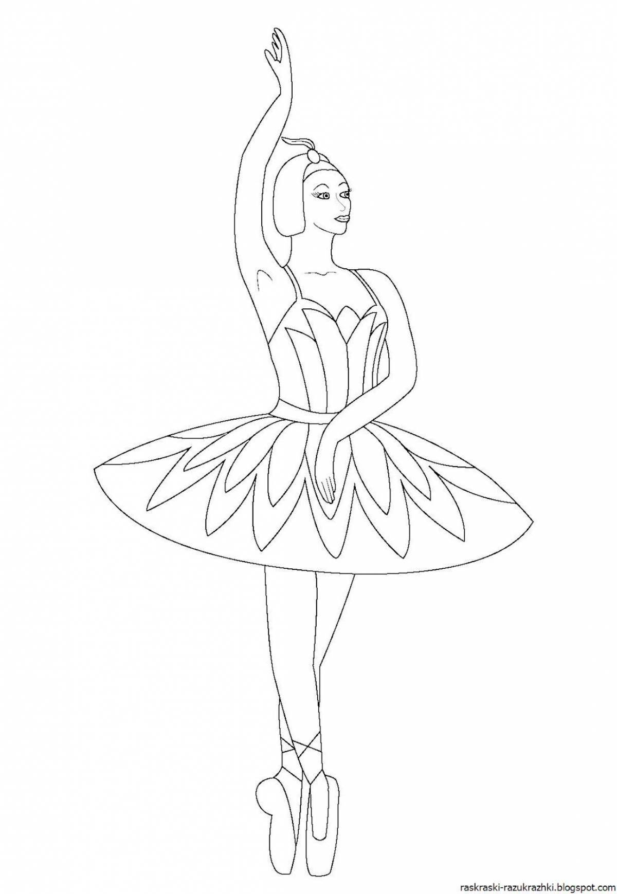 Elegant ballerina coloring book for kids