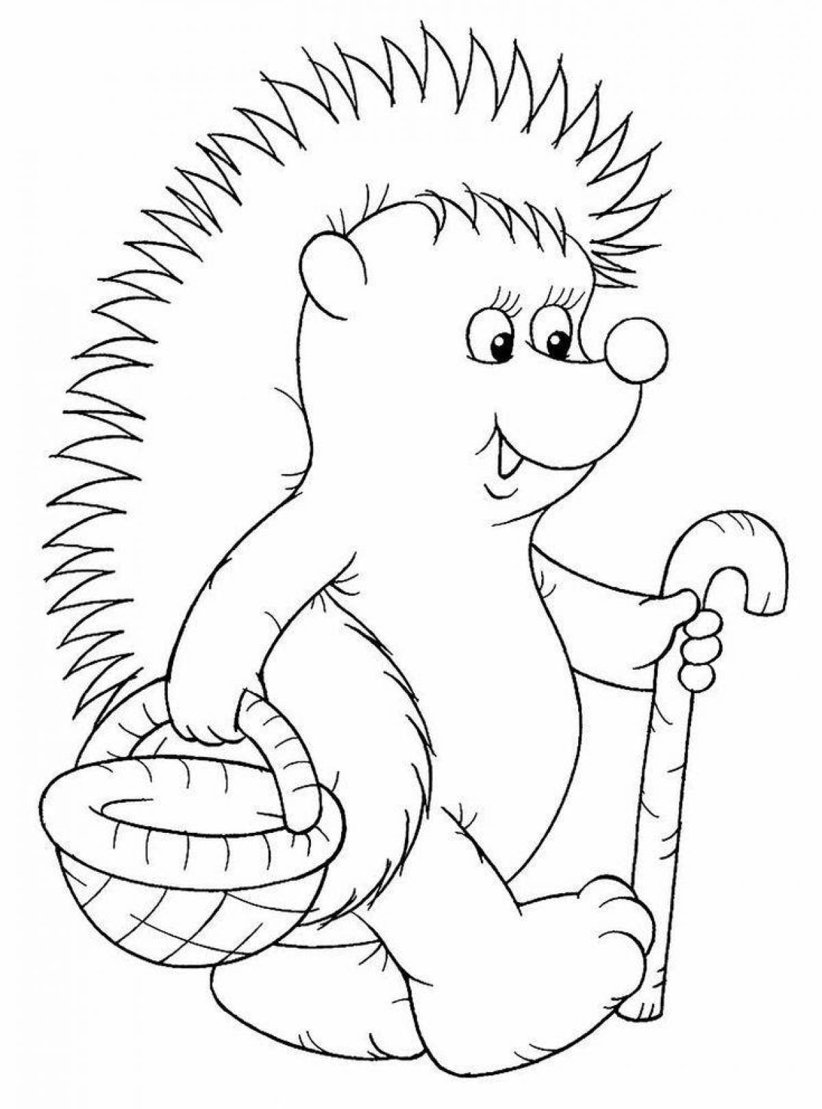 Playful hedgehog coloring book for kids