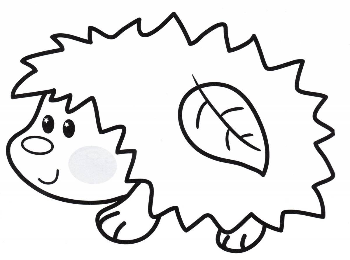 Coloring pages funny hedgehog for kids