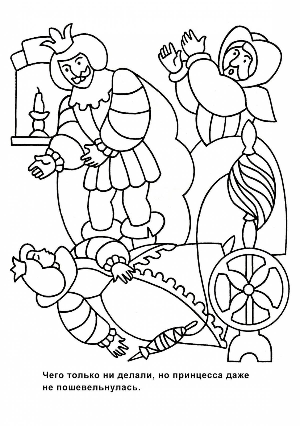 Funny coloring pages with the fairy tales of Charles Perrault