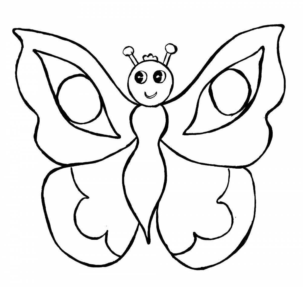 Сказочная бабочка-раскраска для детей 6-7 лет